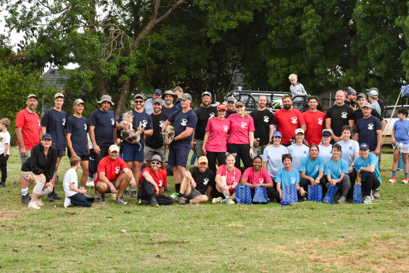 Competitors gathered for a group photo at a previous Chertsey festival